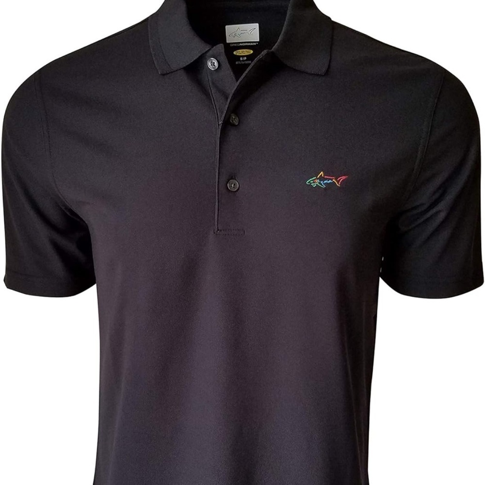 Greg Norman Black Polo Shirt Performance Fabric